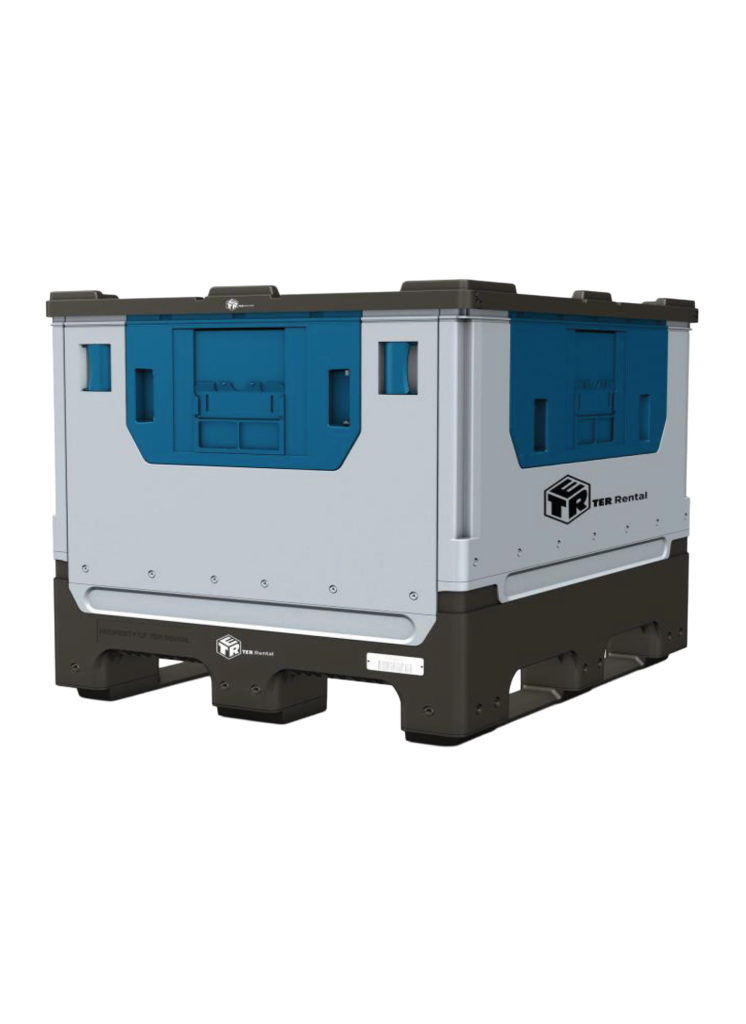 caisse palette plastique pliante hauteur 975 avec panneaux lisses